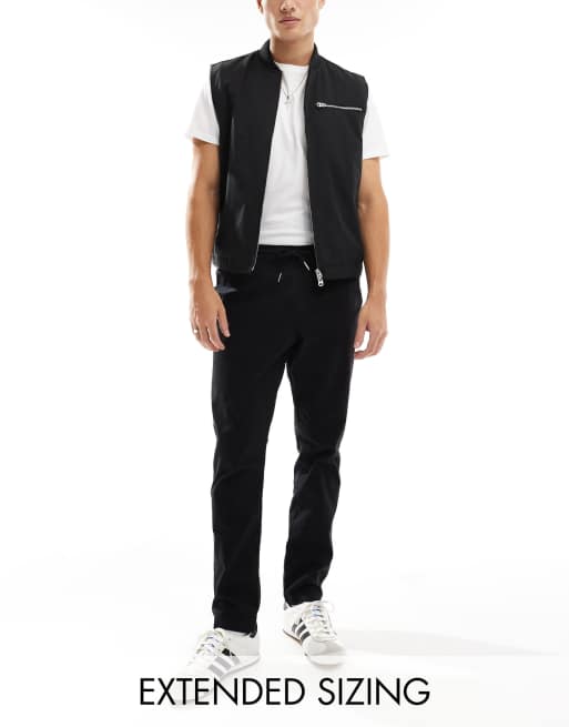 FhyzicsShops DESIGN pull on trouser in black with elasticated waist