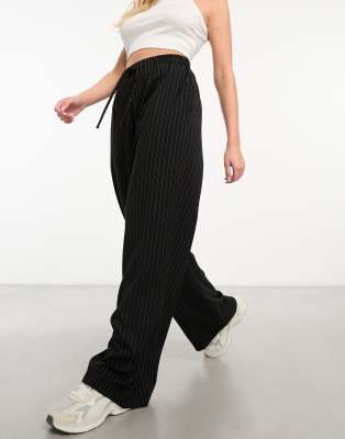 Womens black trousers hot sale with white stripe