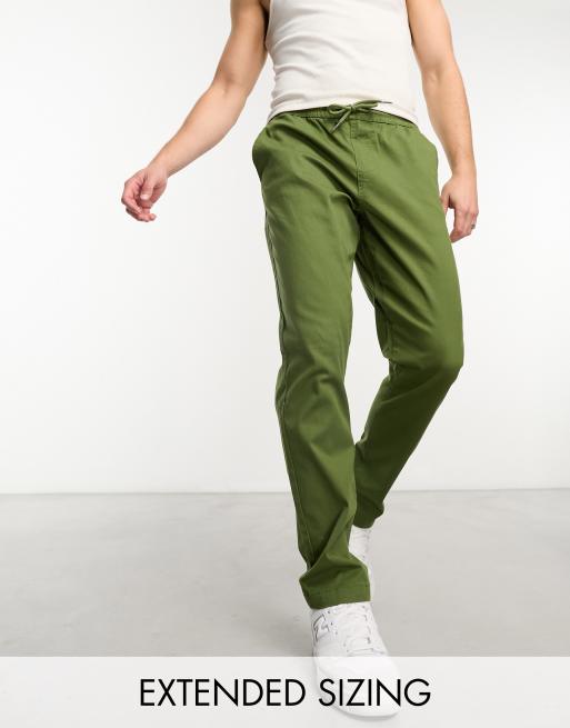 Olive green pull on 2024 pants