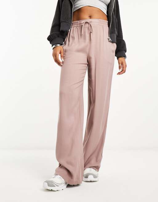 ASOS DESIGN petite jersey palazzo pants in mink