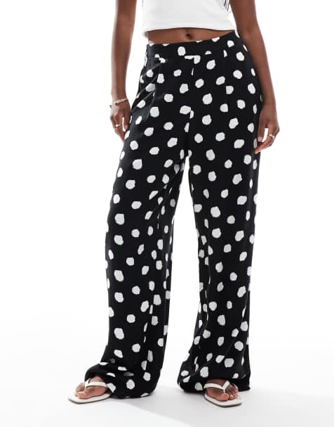 ASOS DESIGN pull on trousers in spot print - view 1
