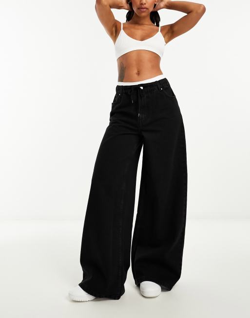 Pull on best sale wide leg jeans