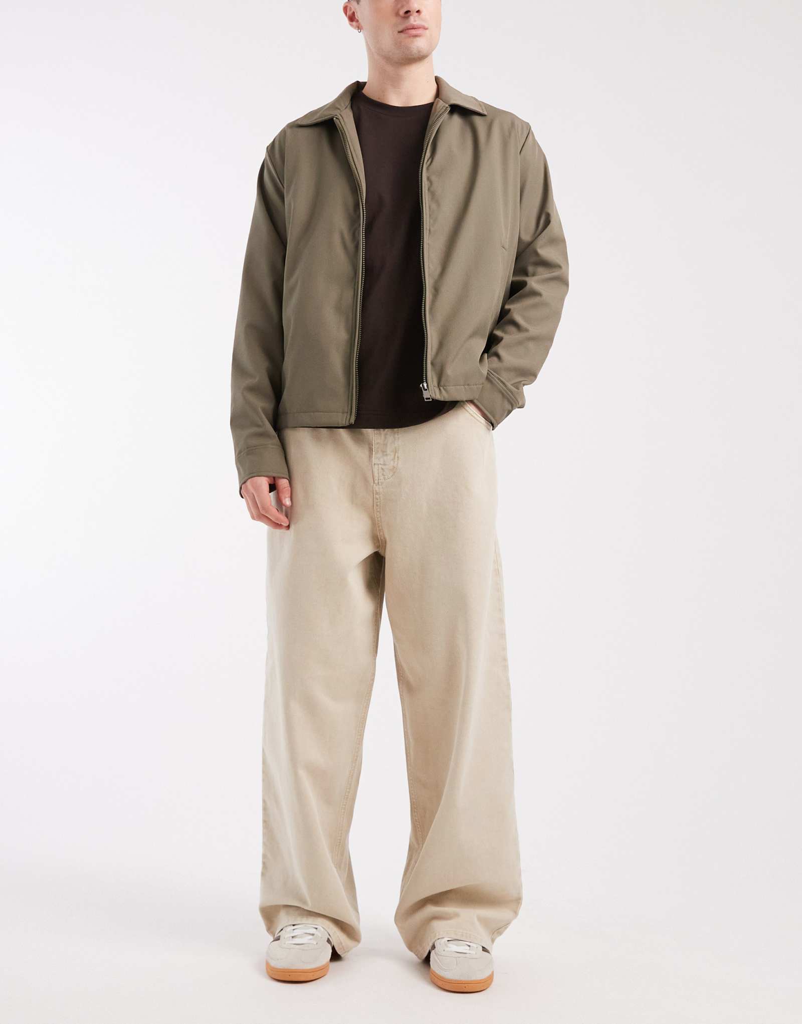 ДИЗАЙНЕРСКИЕ облегающие джинсы ASOS с широкими штанинами из камня