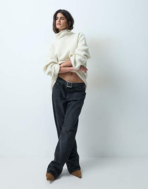 ASOS DESIGN - Pull oversize à col cheminée roulé - Crème, 2 de 4