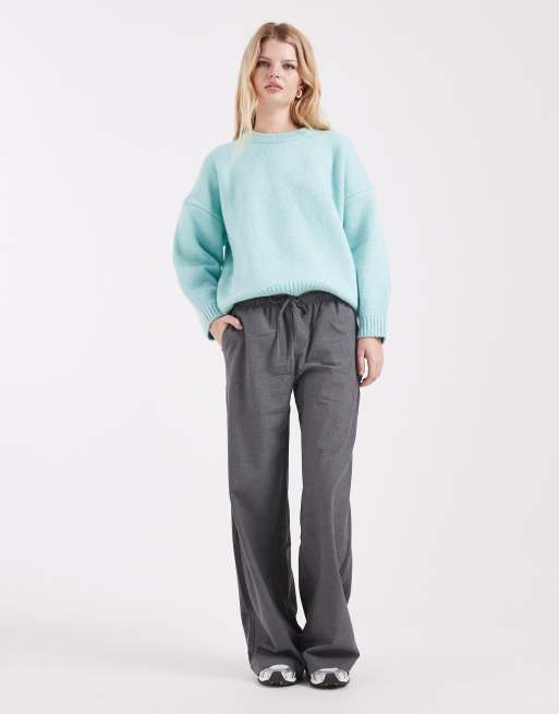 ASOS DESIGN - Pull oversize à col ras de cou et ourlet arrondi - Bleu œuf de canard, 2 de 4