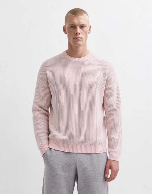 ASOS DESIGN pull oversize à côtes pêcheur rose, 6 de 10
