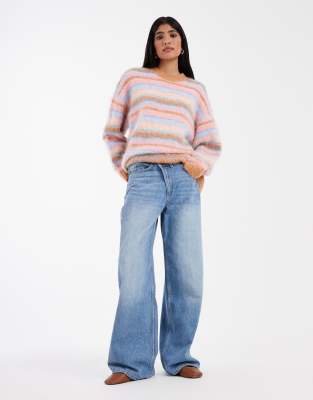 Pull oversize à rayures - Multicolore M