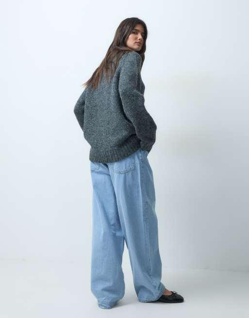 ASOS DESIGN - Pull oversize duveteux - Anthracite, 4 de 4