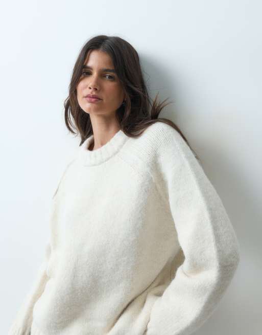 ASOS DESIGN - Pull oversize duveteux - Crème, 4 de 4