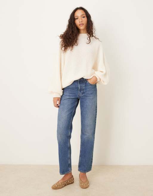 ASOS DESIGN - Pull oversize en maille à manches ballon - Moka, 2 de 4