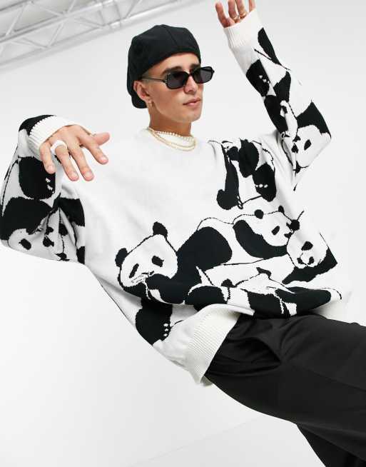 ASOS DESIGN - Pull oversize en maille à motif panda