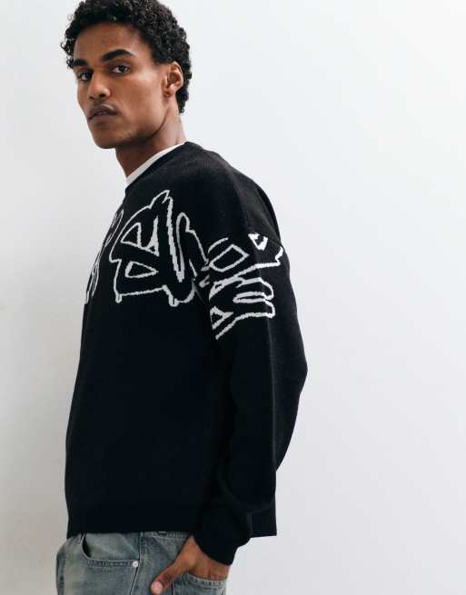 ASOS DESIGN pull oversize en maille col rond avec imprimé au dos, 4 de 5