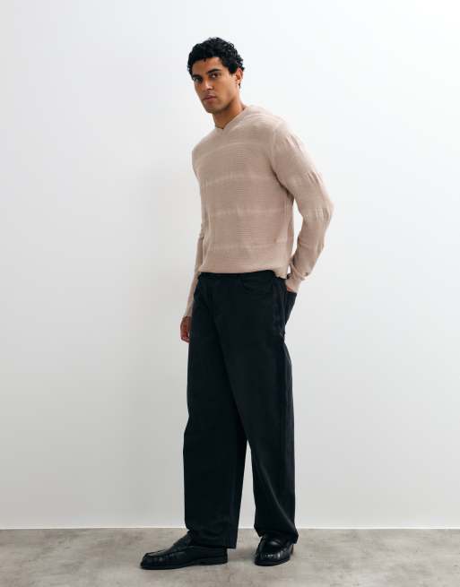 ASOS DESIGN pull oversize en maille col V beige, 2 de 5