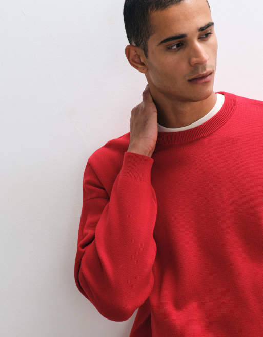 ASOS DESIGN pull oversize en maille compacte rouge, 2 de 5
