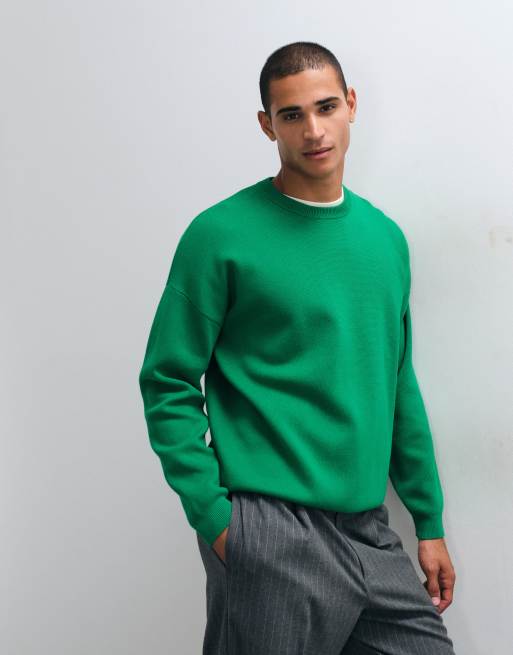 ASOS DESIGN pull oversize en maille compacte vert, 5 de 5