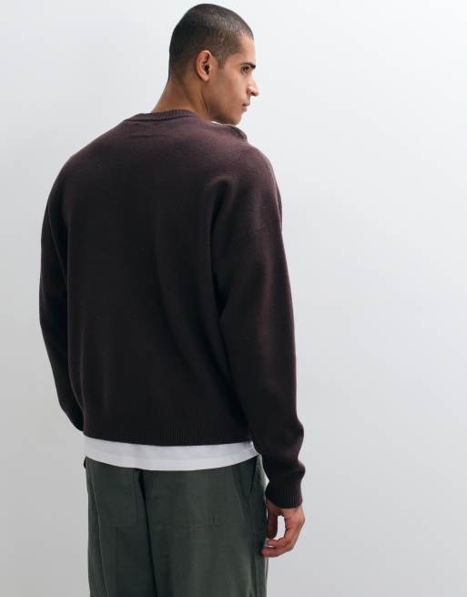 ASOS DESIGN pull oversize en maille marron, 5 de 5