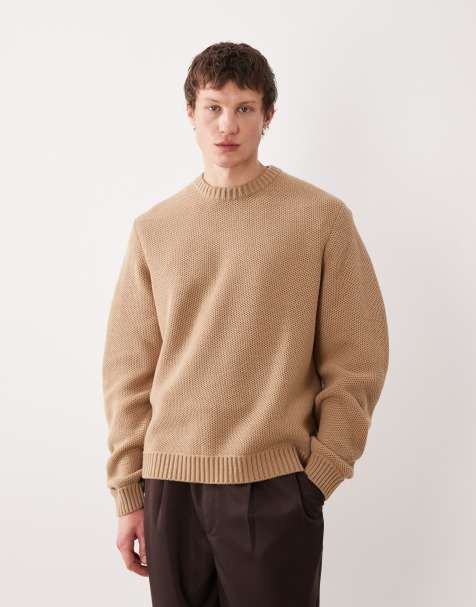 ASOS DESIGN - Pull oversize en maille texturée - Fauve - view 1