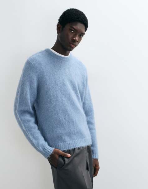 ASOS DESIGN pull oversize en mohair tricoté bleu clair - view 1