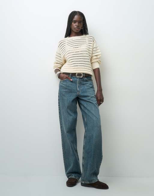 ASOS DESIGN pull pointelle écru, 3 de 4