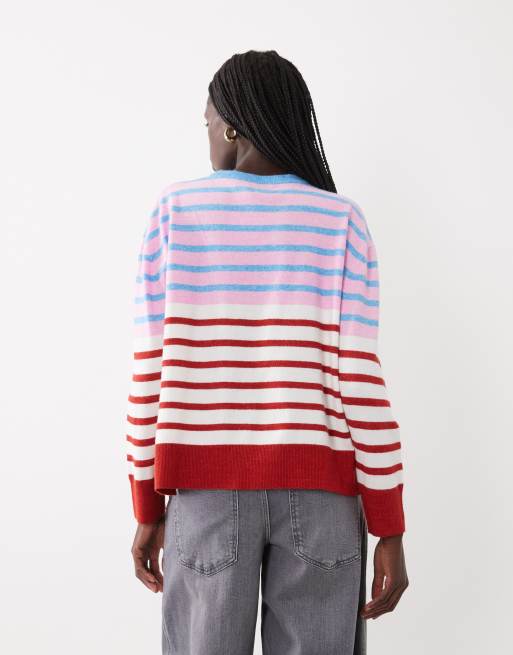 ASOS DESIGN pull ras de cou à rayures multicolores, 2 de 4