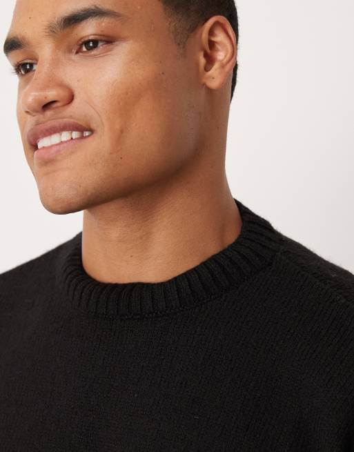 ASOS DESIGN super oversized boxy fit knitted crew neck jumper in black	