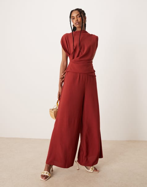 ASOS DESIGN - Pull sans manches à taille froncée - Rouille - view 1