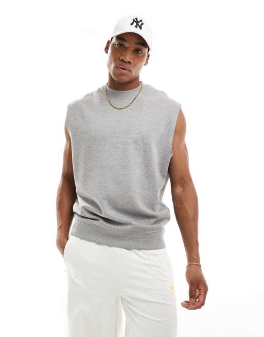 ASOS DESIGN - Pull sans manches - Gris chiné