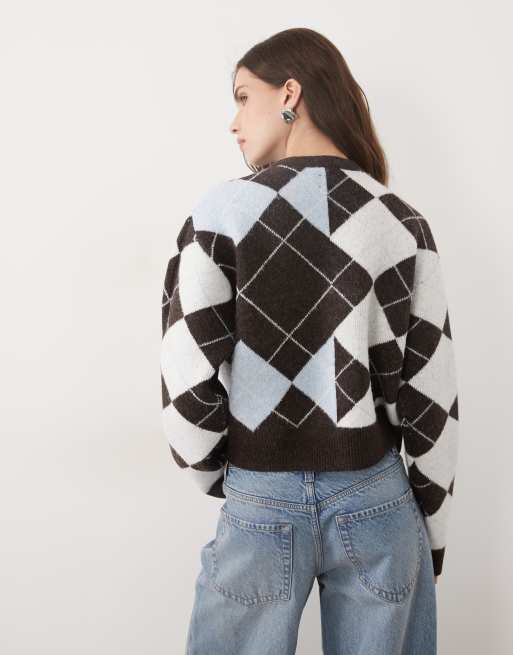 ASOS DESIGN pull transparent à encolure bateau, manches à poignets et manches chauve-souris en turquoise, 4 de 4