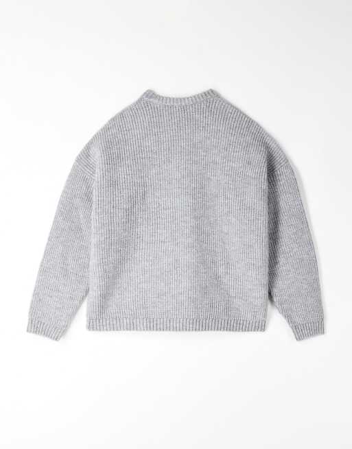ASOS DESIGN - Pull ultra-oversize coupe carrée en maille à côtes anglaises - Gris, 2 de 5
