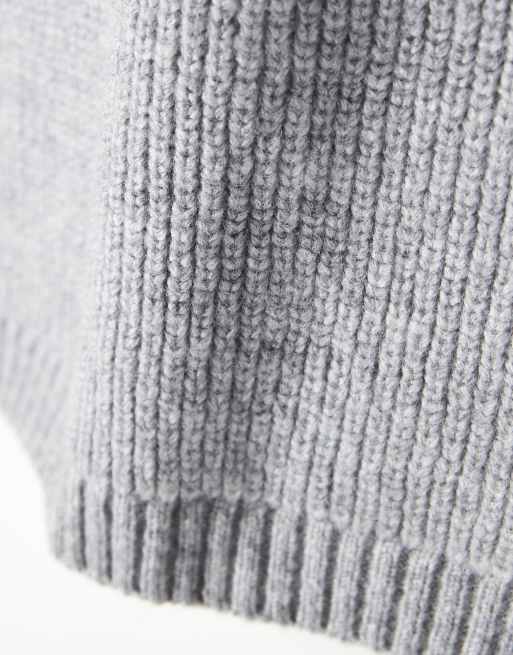 ASOS DESIGN - Pull ultra-oversize coupe carrée en maille à côtes anglaises - Gris, 4 de 5