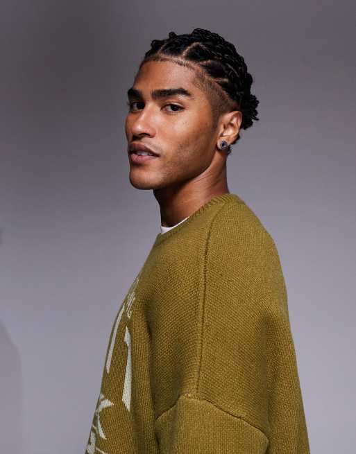 ASOS DESIGN - Pull ultra oversize en maille à inscription Motor Cross - Vert, 4 de 5