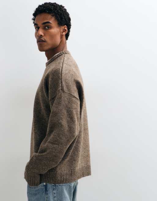 ASOS DESIGN - Pull ultra oversize en maille - Marron chiné, 3 de 5