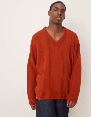 Pull Ann Taylor Orange Brûlé - Laine Angora Et Cachemire - Taille M - Occasion Très Bon état