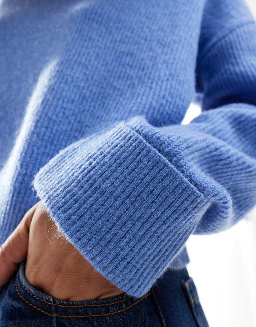 ASOS DESIGN – Pullover in Blau mit Stehkragen, 3 von 4