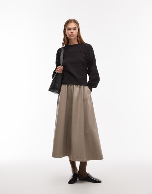 ASOS DESIGN – Pullover in Schwarz mit Korsettdetail in der Taille und Ballonärmeln, 2 von 4