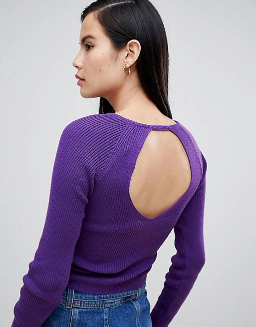 ASOS DESIGN – Pullover mit Cut-out am Rücken