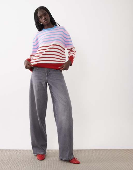 ASOS DESIGN Pullover mit Rundhalsausschnitt und Multistreifen, 3 von 4