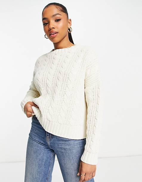 DAMEN Pullovers & Sweatshirts Pullover Stricken Weiß/Schwarz S Rabatt 63 % Mango Pullover 