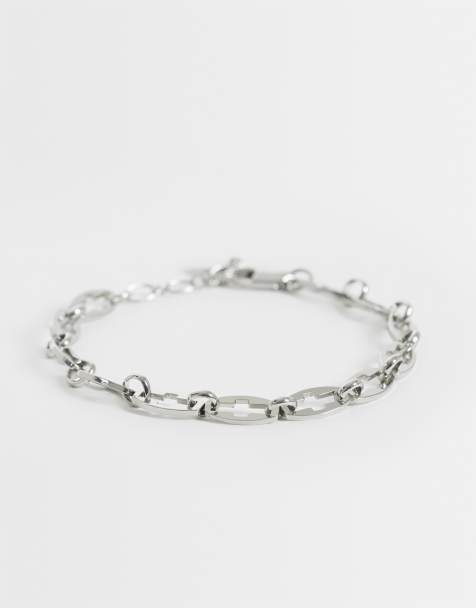 ASOS DESIGN - pulsera con eslabones y abertura en color plata - view 1