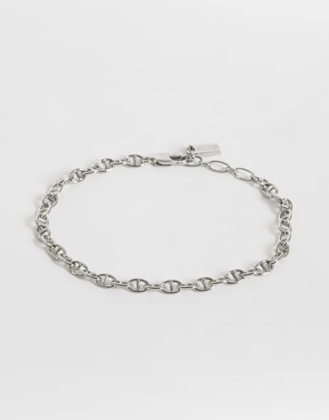 ASOS DESIGN - pulsera de cadena con eslabones ovalados en plata - view 1