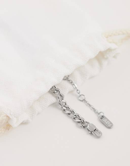 ASOS DESIGN - pulsera de eslabones curb de acero inoxidable impermeable en plateado, 2 de 3