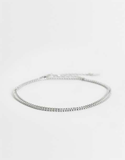 ASOS DESIGN - pulsera fina de cadena de cuerda de acero inoxidable impermeable en plateado - view 1