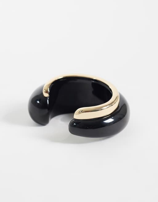 ASOS DESIGN - Pulsera rígida de edición limitada en negro y tono dorado, 2 de 3