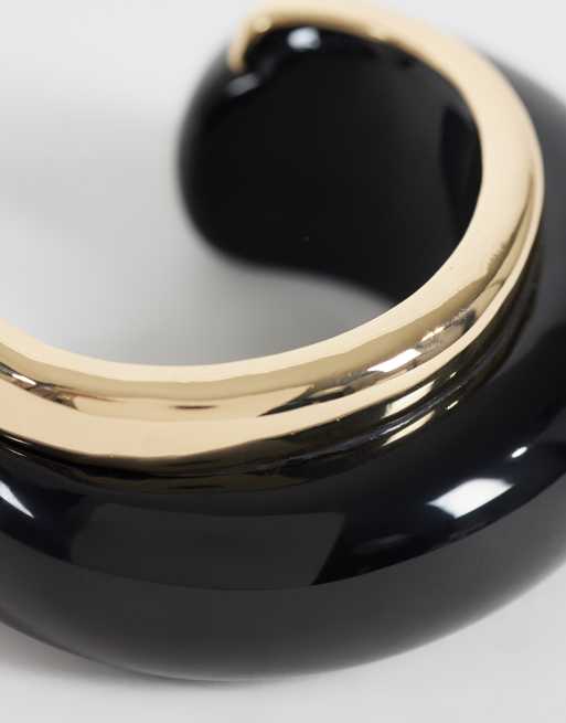 ASOS DESIGN - Pulsera rígida de edición limitada en negro y tono dorado, 3 de 3