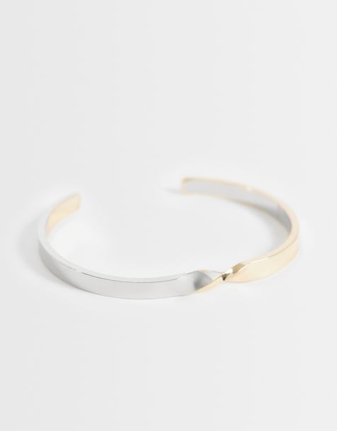 ASOS DESIGN - Pulsera rígida en tonos plateados y dorados variados sencilla - view 1