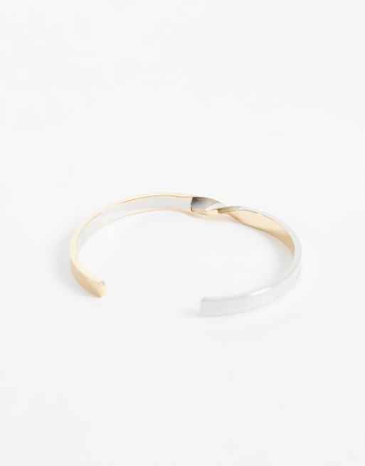 ASOS DESIGN - Pulsera rígida en tonos plateados y dorados variados sencilla, 3 de 3