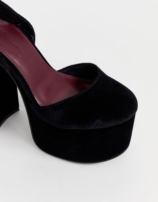 velvet platform shoes