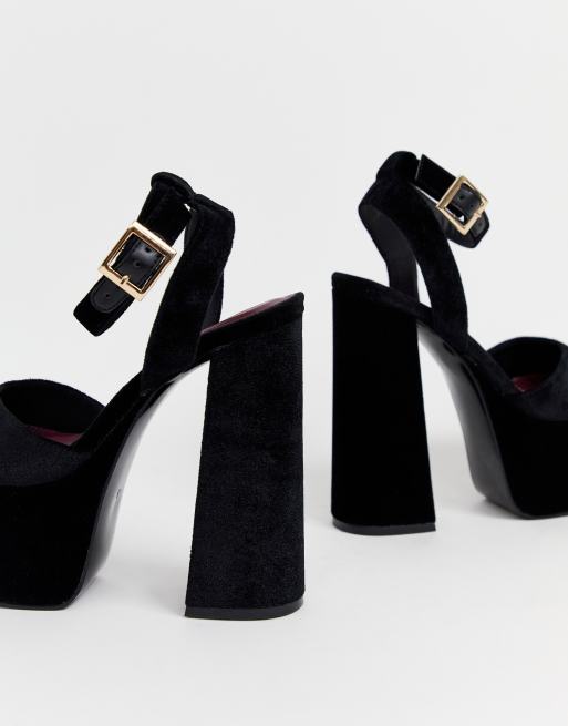 Black block clearance heels asos