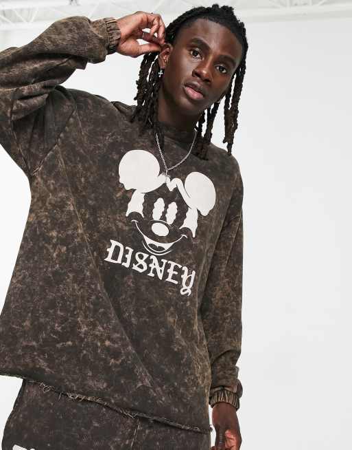 ASOS DESIGN Punk Mickey unisex oversized hoodie with Disney prints in black