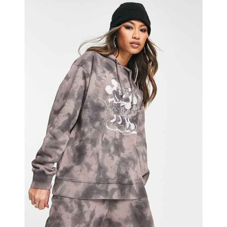 ASOS DESIGN Punk Mickey oversized license graphic hoodie co-ord in dark tie  dye | ASOS